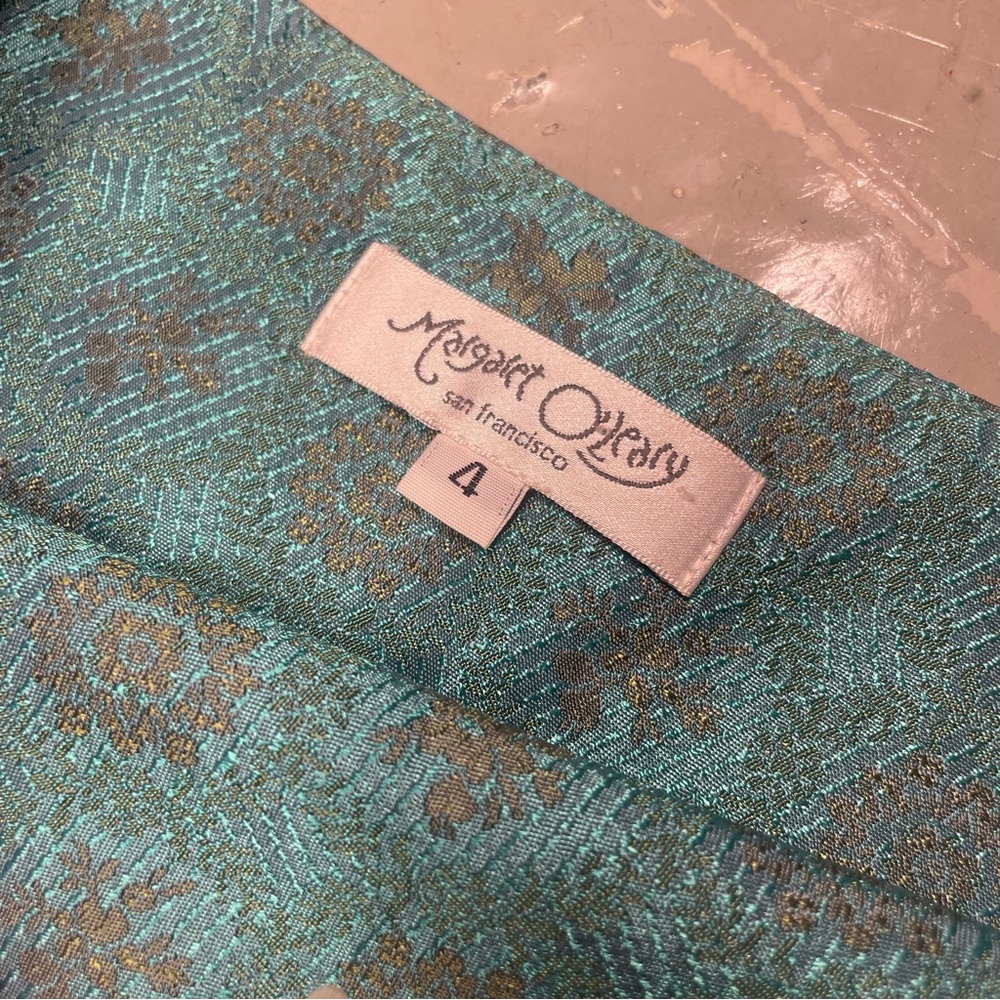 1990s Margaret O’Leary San Francisco Metallic Jacquard Skirt Size 4